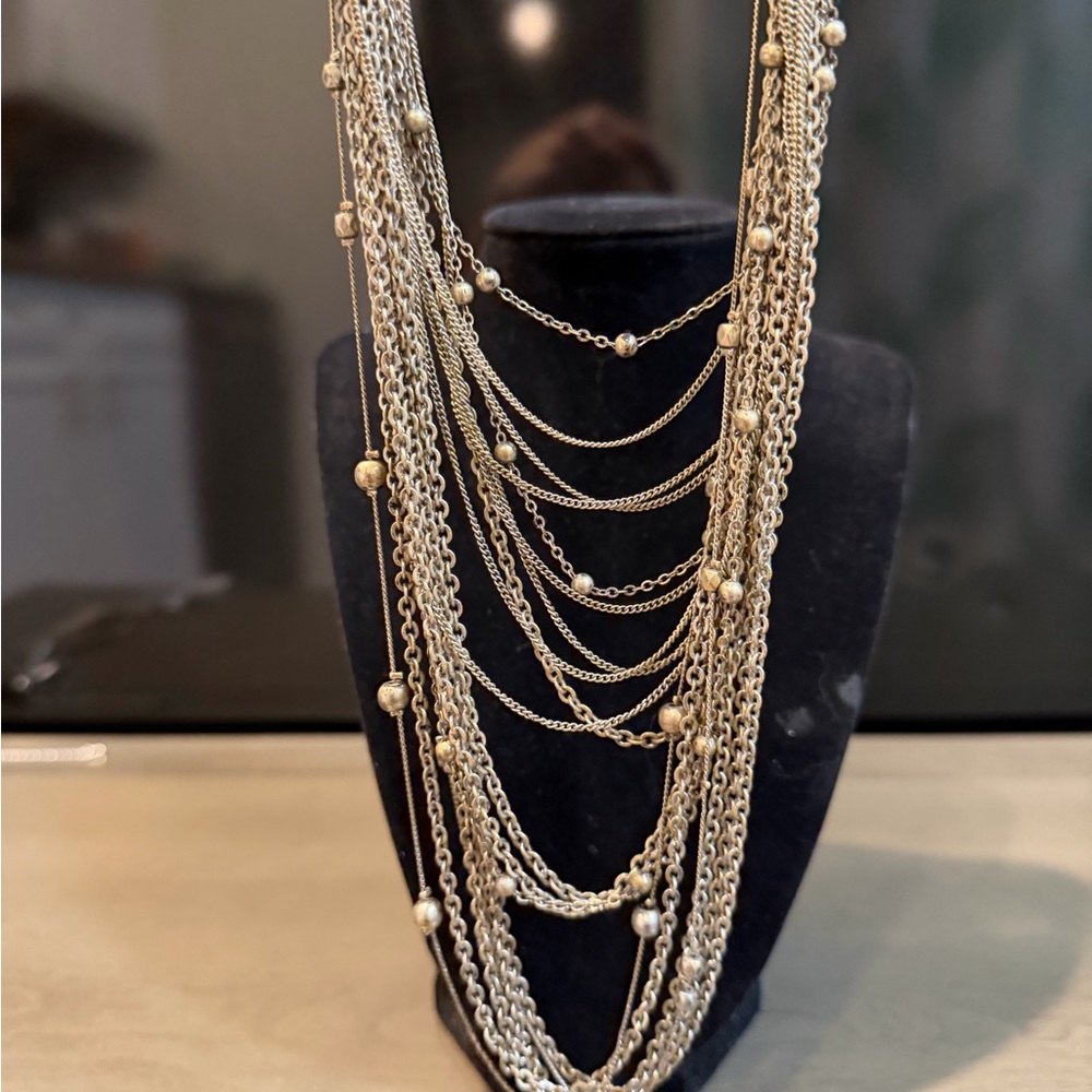 Multi‑Strand Silver‑Tone Necklace - Picture 2 of 3